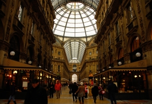 The interior shopping area at Milan's Vittorio Emanuele II Gallery (TK Kuo).