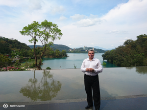 Shen Yun World Company Conductor Milen Nachev at Sun Moon Lake during a rare off day in Taiwan.
