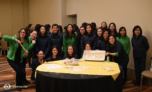 We enjoy a merry Christmas with homemade dumplings in our hotel in Chicago! 