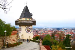 At the top, they discover a huge clock tower overlooking Graz, the second largest city in Austria. Providing historic beauty and punctuality assistance, the 18th century tower has parts dating back to the Middle Ages.