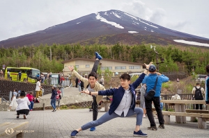 From Fujinomiya 5th Station, the brothers are ready to make their way up Mount Fuji.