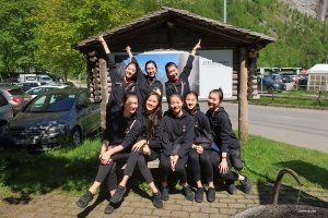 It's so idyllic in Stechelberg! After touring so many cities, it’s nice to relax here in the fresh mountain air.